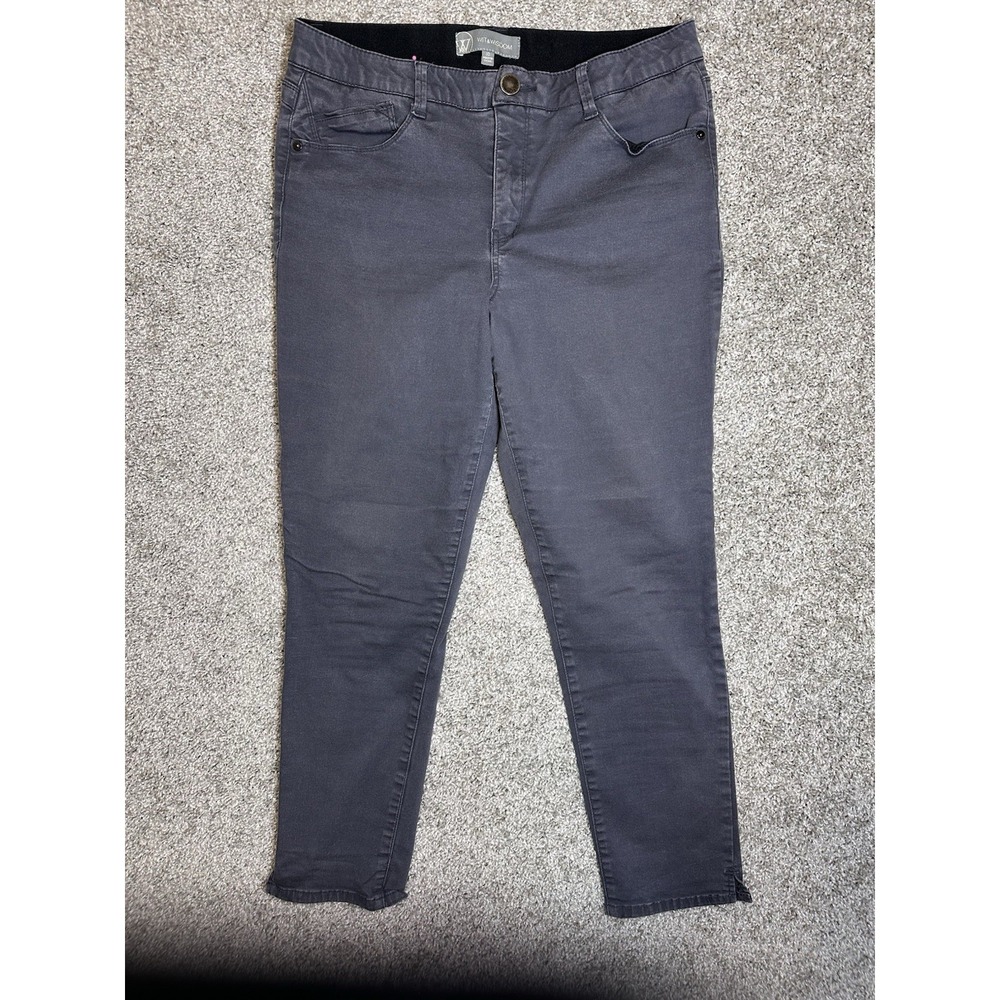 Wit & Wisdom Gray Slim Skinny Ankle Pants Women's Size 10 Stretch Mid Rise